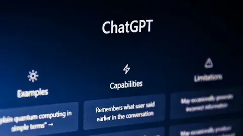 ChatGPT interface showing AI capabilities and features for productivity and automation in 2026