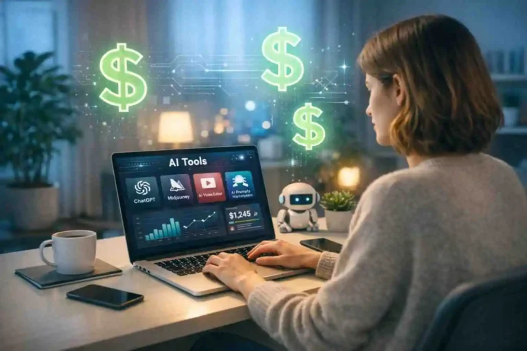 AI side hustles for beginners making money online with AI tools